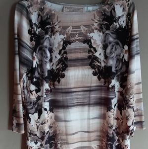 Simonton Says Size S Long Flowered Shirt